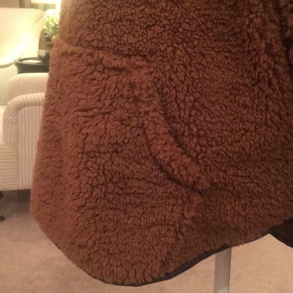 Fleece Oblique Button Neck Splice Sweater Size XL - Picture 10 of 14